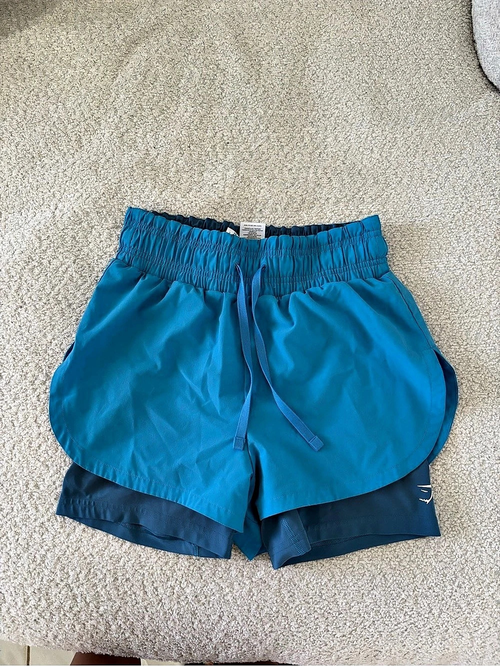 Gymshark Running 2-in-1 Shorts Athletic Shorts in Blue, Size XS